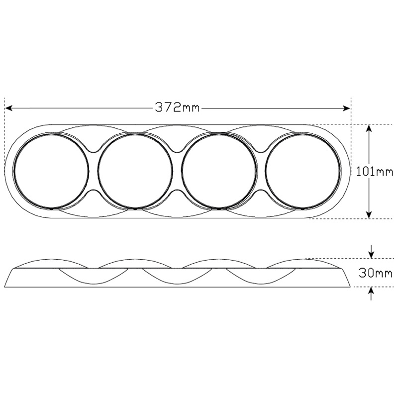 LED Combi lamp 4 | Chroom behuizing | Heldere lens | 12-24v | 30cm. kabel - Afbeelding 4