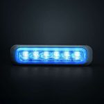 LED Flitser - Dark Knight - 6 LED's - Blauw - Donkere lens - 1224v