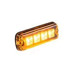 LED Flitser - R10 - 4 LED's - Amber - 1224v - 200cm kabel - voorkant schuin