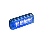 LED Flitser - R10 - 4 LED's - Blauw - 1224v - 200cm kabel - voorkant blauw
