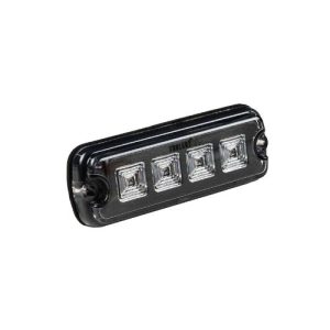 LED Flitser - R10 - 4 LED's - Blauw - 1224v - 200cm kabel - voorkant schuin