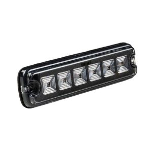 LED Flitser - R10 - 6 LED's - Amber - 1224v - 200cm kabel - voorkant schuin rechts