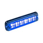 LED Flitser - R10 - 6 LED's - Blauw - 1224v - 200cm kabel - voorkant lichtegevend