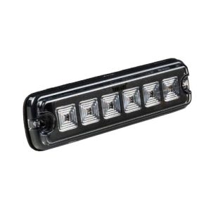 LED Flitser - R10 - 6 LED's - Blauw - 1224v - 200cm kabel - voorkant schuin