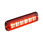 LED Flitser - R10 - 6 LED's - Rood - 1224v - 200cm kabel - voorkant schuin rood
