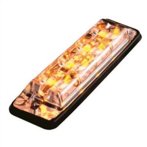 LED Flitser - Ultra platte Slimline - 4 LED's - Amber - 1030v - voorkant oranje