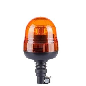 LED Zwaailamp Amber R65 met Flexi DIN montagevoet | 12-24v | Enkele flitskroon