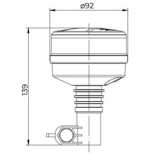 LED Zwaailamp amber met heldere lens